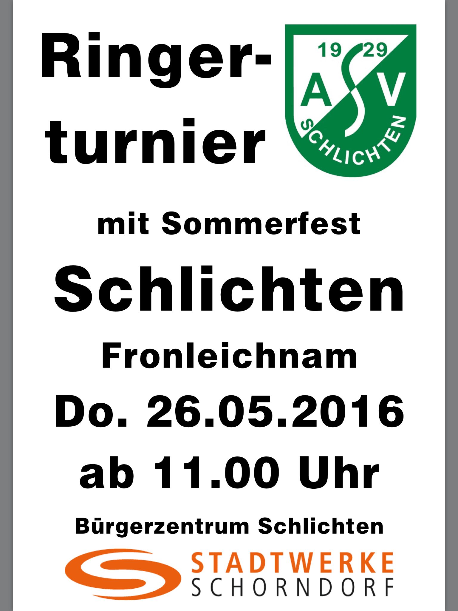 Fronleichnam-Ringerturnier mit Sommerfest